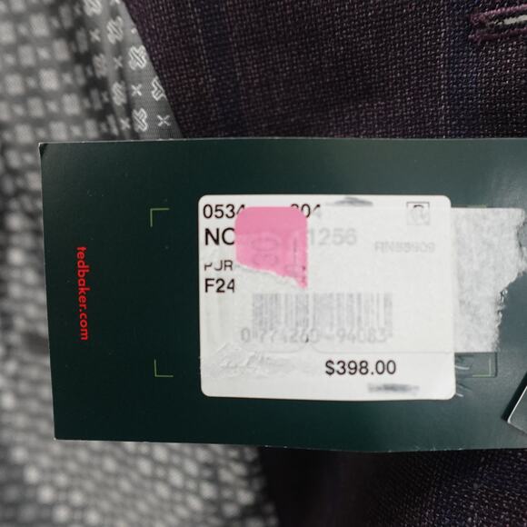 Ted Baker No Ordinary Joe London Purple Plaid Suit Jacket 40R - Picture 9 of 14